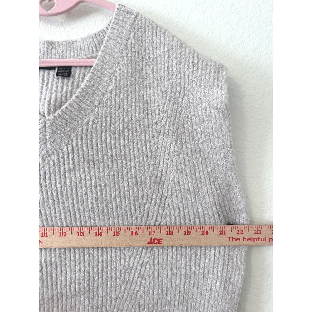 Ribbed V-Neck Button-Side Vest - Cozy Chic Quiet Luxury Layering Piece SZ M - Picture 5 of 6